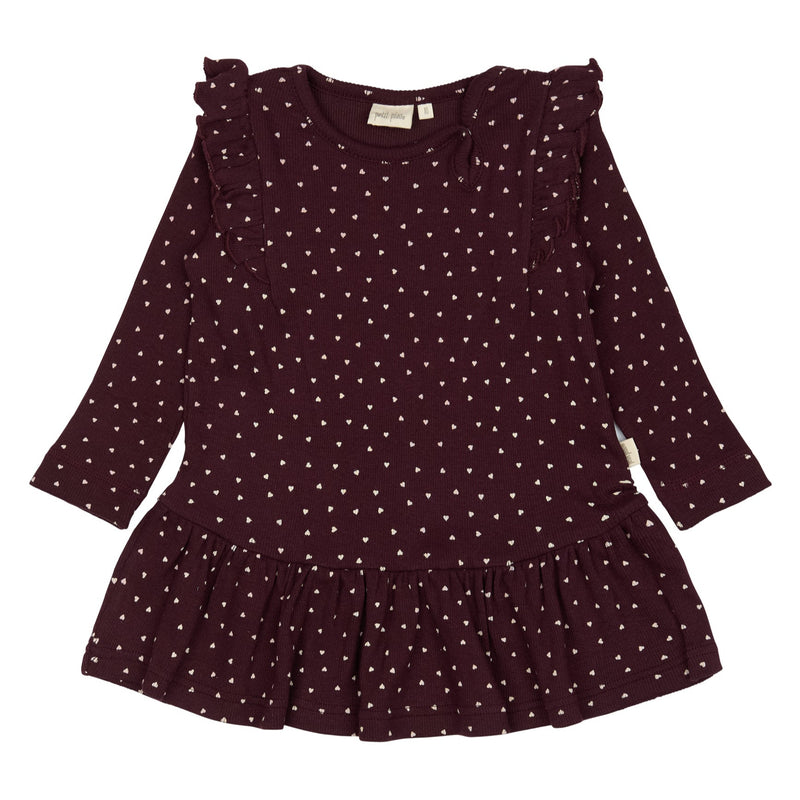 Petit Piao Kjole Modal Heart - Dark Grape