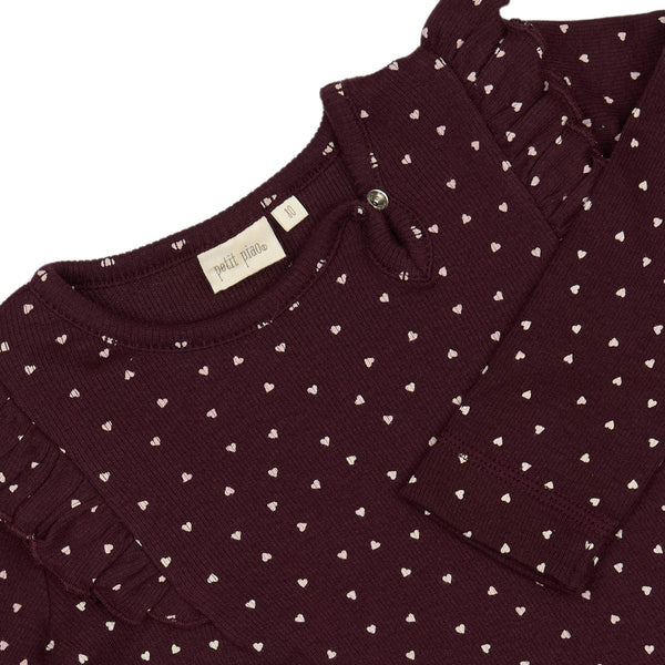 Petit Piao Kjole Modal Heart - Dark Grape