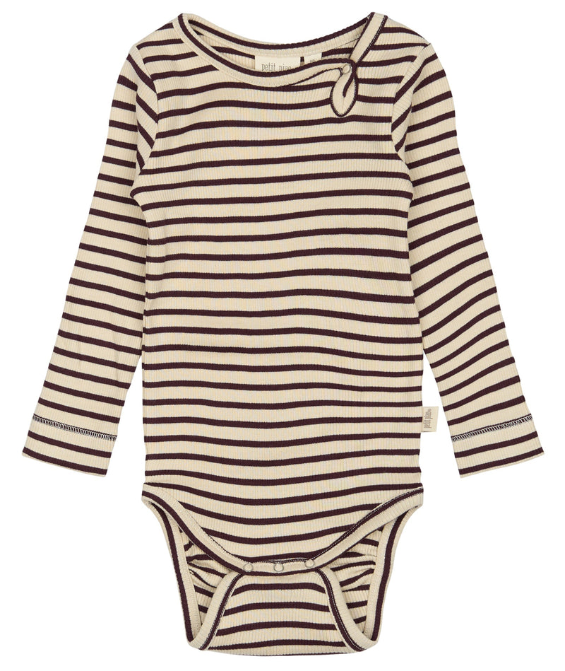 Petit Piao Body Modal Striped - Dark Grape