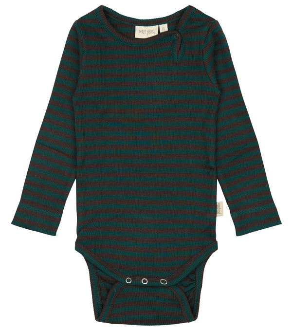Petit Piao Body Modal Striped - Dark Sea/Coffe Bean