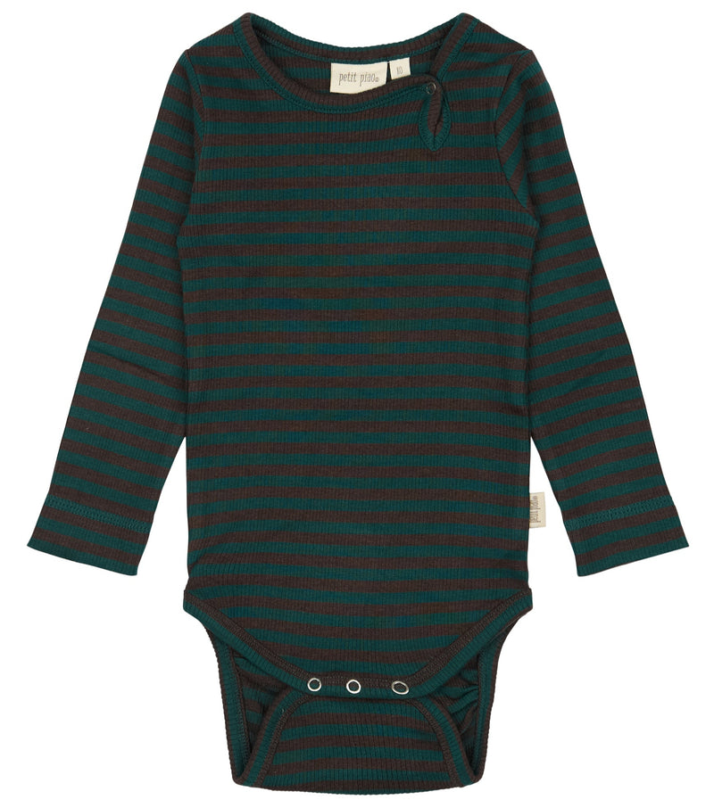 Petit Piao Body Modal Striped - Dark Sea/Coffe Bean