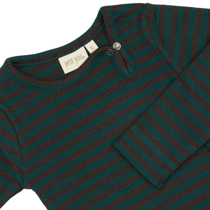 Petit Piao Body Modal Striped - Dark Sea/Coffe Bean