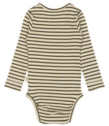 Petit Piao Body Modal Striped - Green Leaf/Off White
