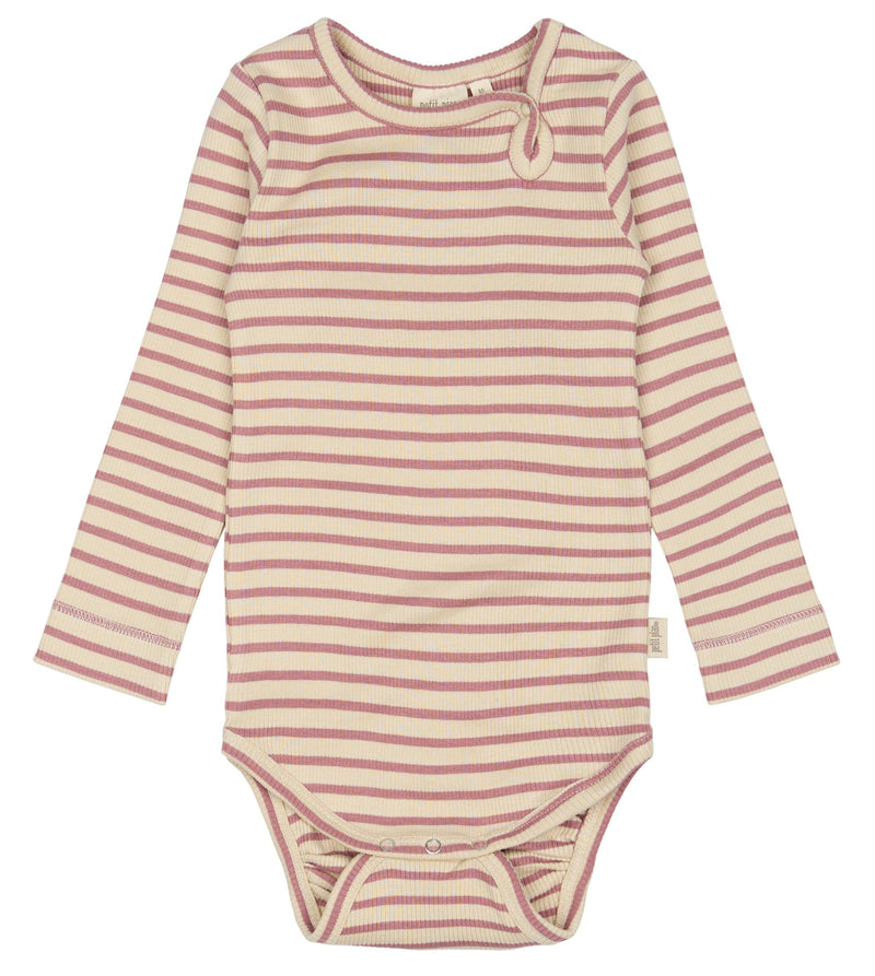 Petit Piao Body Modal Striped - Nostalgic Rose/Off White