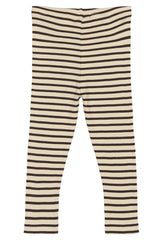 Petit Piao Leggings Modal Striped - Coffee Bean/Off White