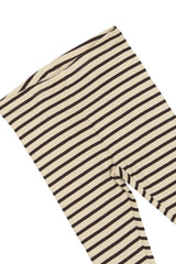 Petit Piao Leggings Modal Striped - Coffee Bean/Off White