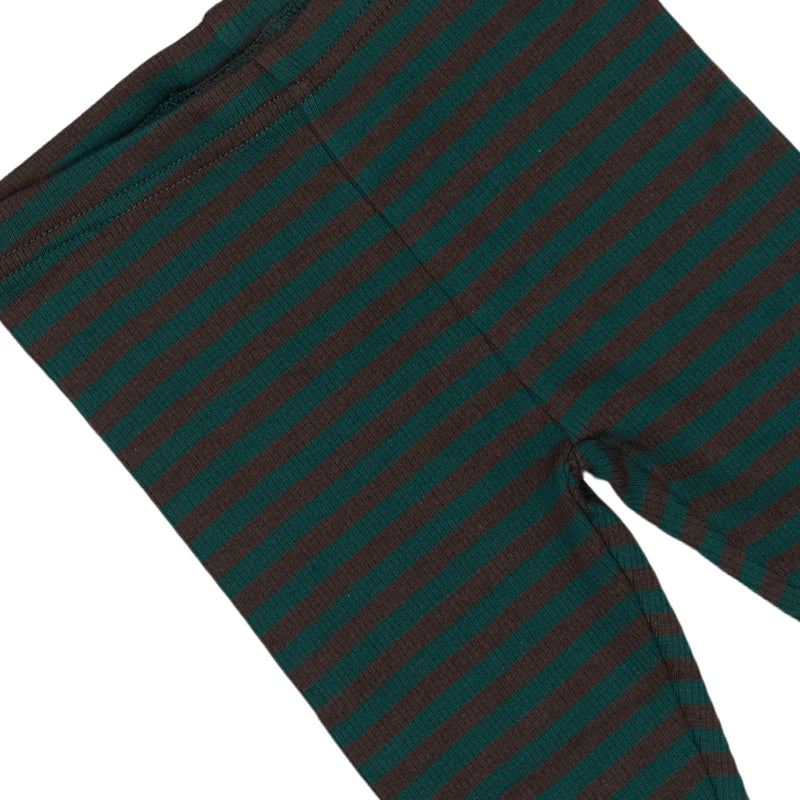 Petit Piao Leggings Modal Striped - Dark Sea/Coffe Bean