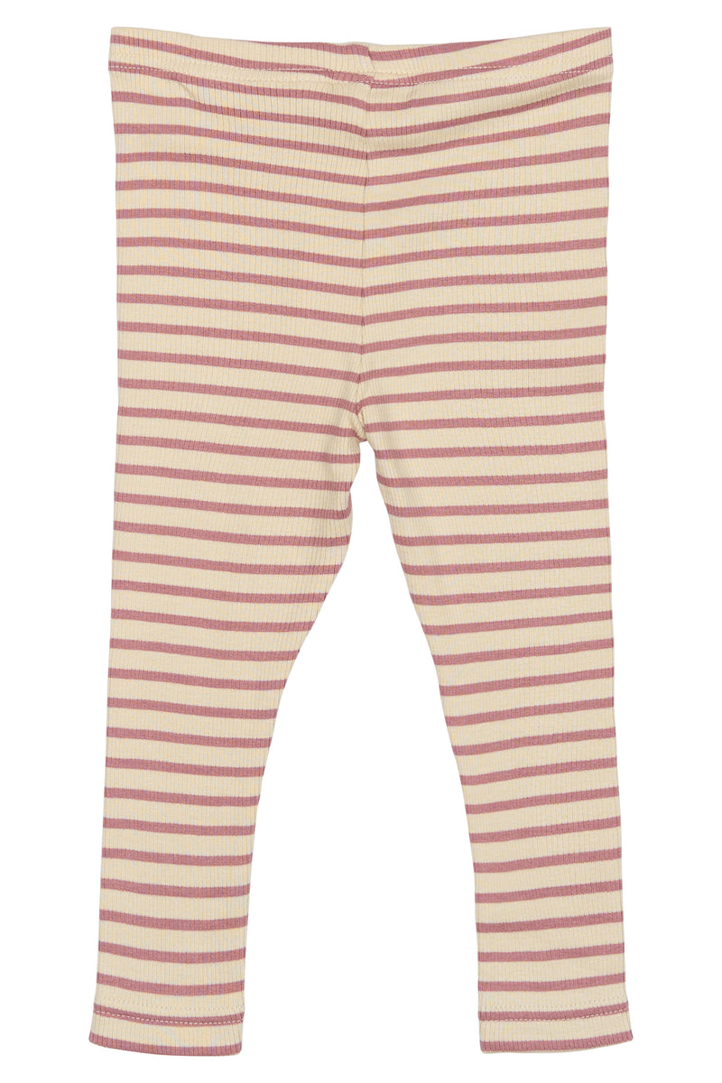 Petit Piao Leggings Modal Striped - Nostalgic Rose/Off White