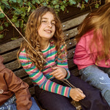 The New Piper Rib Bluse - Multi Striped
