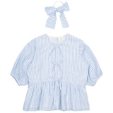 The New Nalani Bluse - White Swan Striped