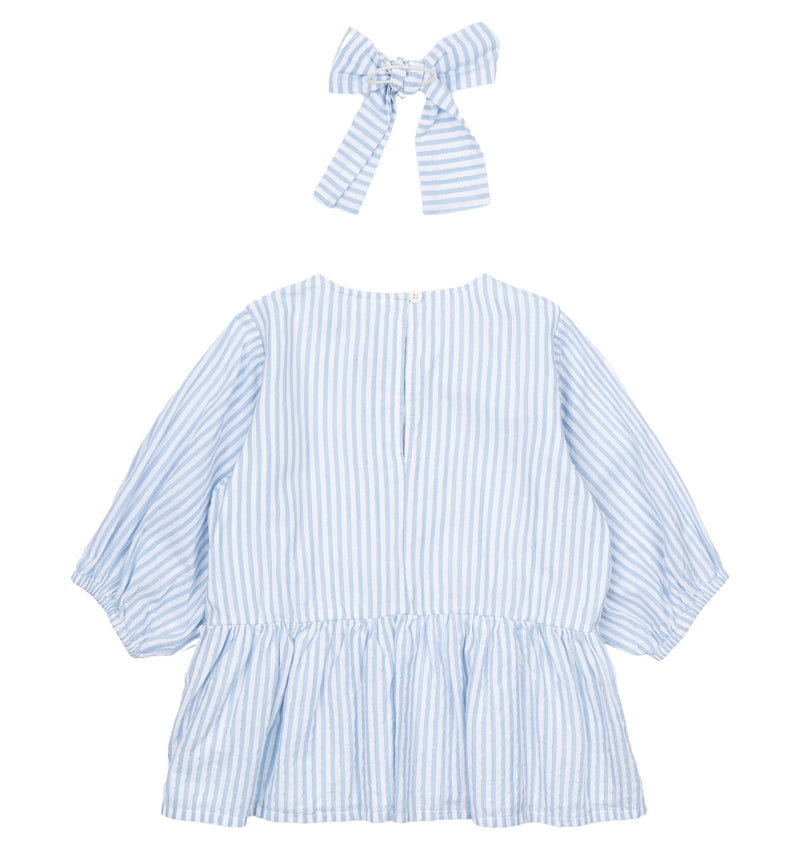 The New Nalani Bluse - White Swan Striped