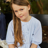 The New Nalani Bluse - White Swan Striped