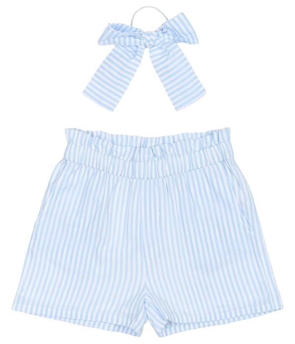 The New Nalani Shorts - White Swan Striped