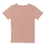 The New Moore Collar Rib T-Shirt - Old Rose Striped