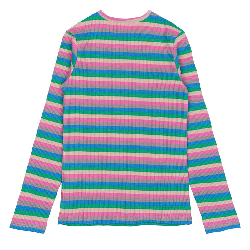 The New Piper Rib Bluse - Multi Striped