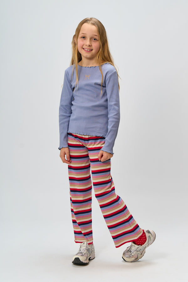 The New Rosie Wide Rib Bukser - Multi Striped