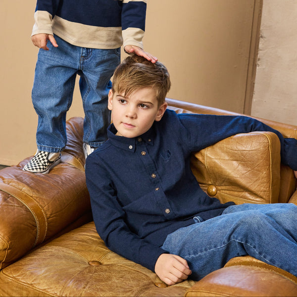 The New Rick Skjorte - Navy Blazer Melange