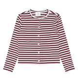 The New Moore Rib Cardigan - Gardenia Striped