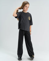 The New Yvette Wide Glitter Bukser - Black Beauty