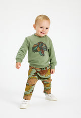 The New Siblings Lee Sweatpants - Hedge Green Dino