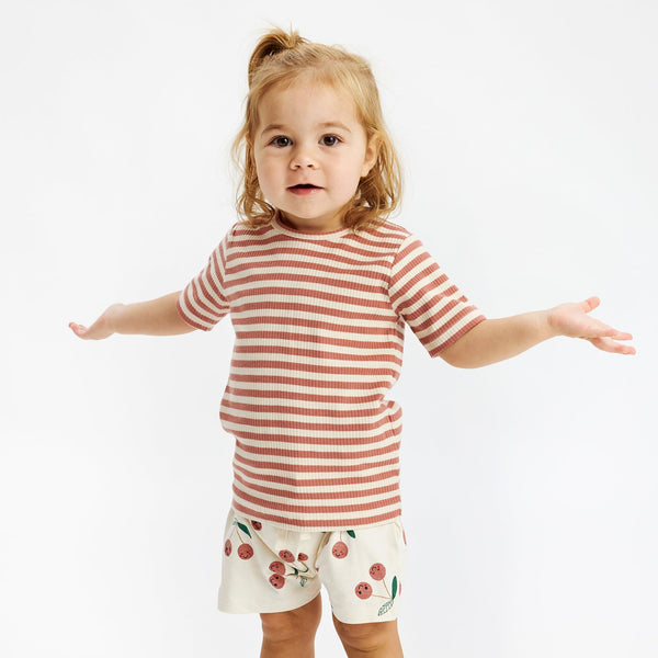 The New Siblings Fro T-Shirt - Old Rose Striped