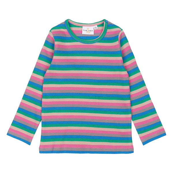 The New Siblings Polly Rib Bluse - Multi Striped