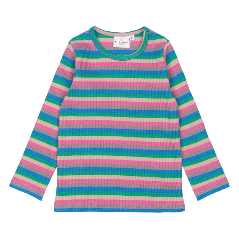The New Siblings Polly Rib Bluse - Multi Striped