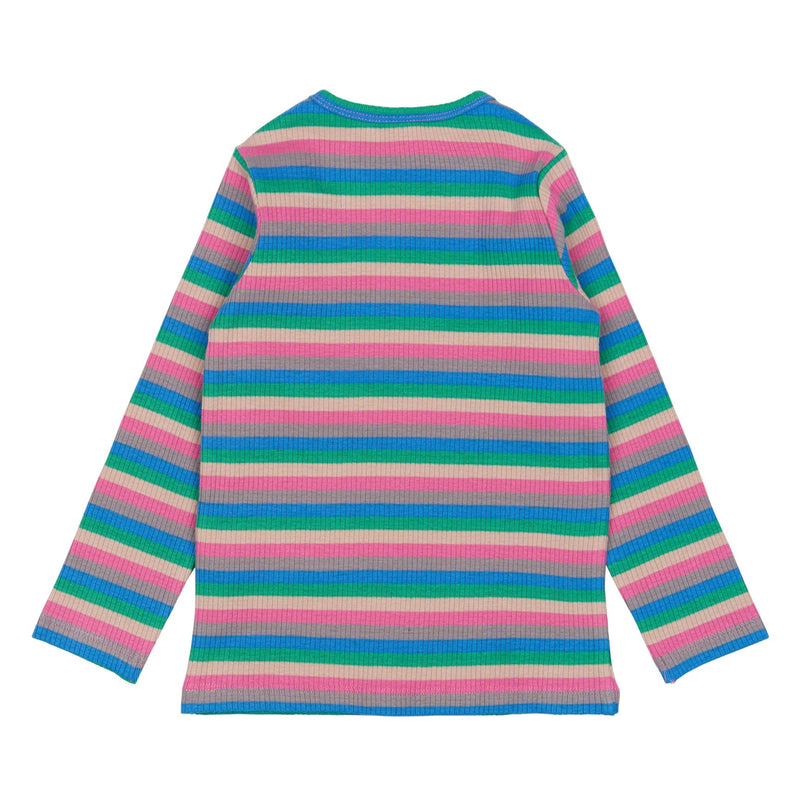 The New Siblings Polly Rib Bluse - Multi Striped