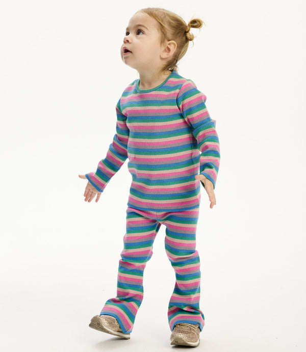 The New Siblings Polly Flared Rib Bukser - Multi Striped