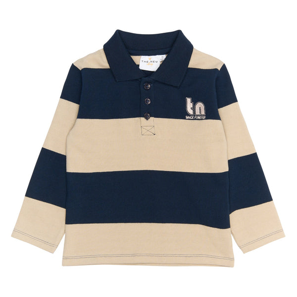 The New Siblings Rinon Polo - Navy Blazer Striped