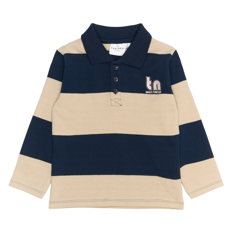 The New Siblings Rinon Polo - Navy Blazer Striped