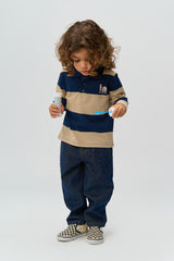 The New Siblings Rinon Polo - Navy Blazer Striped