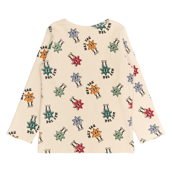 TNSTRaul L_S Rib Tee - Gardenia AOP