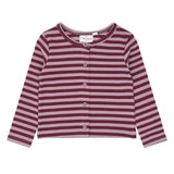 The New Siblings Fro Rib Cardigan - Elderberry Striped
