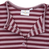 The New Siblings Fro Rib Cardigan - Elderberry Striped