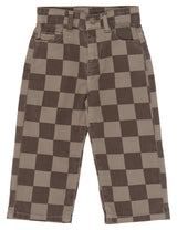 The New Siblings Vondell Baggy Fit Jeans - Taupe Gray Check