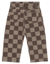 The New Siblings Vondell Baggy Fit Jeans - Taupe Gray Check