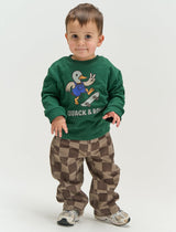 The New Siblings Vondell Baggy Fit Jeans - Taupe Gray Check