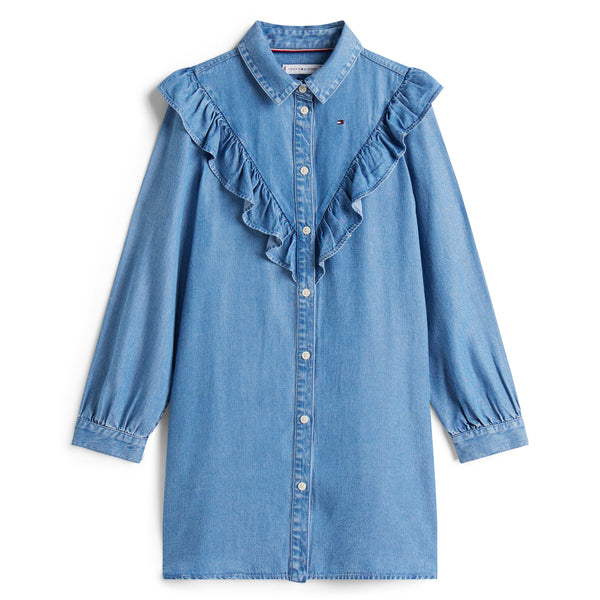 Tommy Hilfiger Ruffle Kjole - Denim