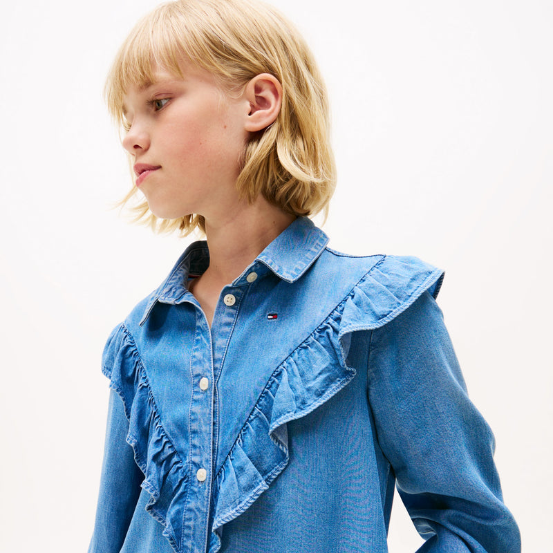 Tommy Hilfiger Ruffle Kjole - Denim