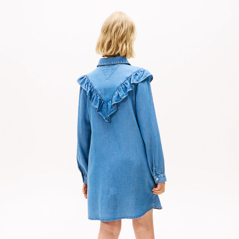 Tommy Hilfiger Ruffle Kjole - Denim