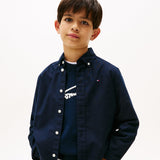 Tommy Hilfiger Flag Oxford Skjorte - Dark Night Navy