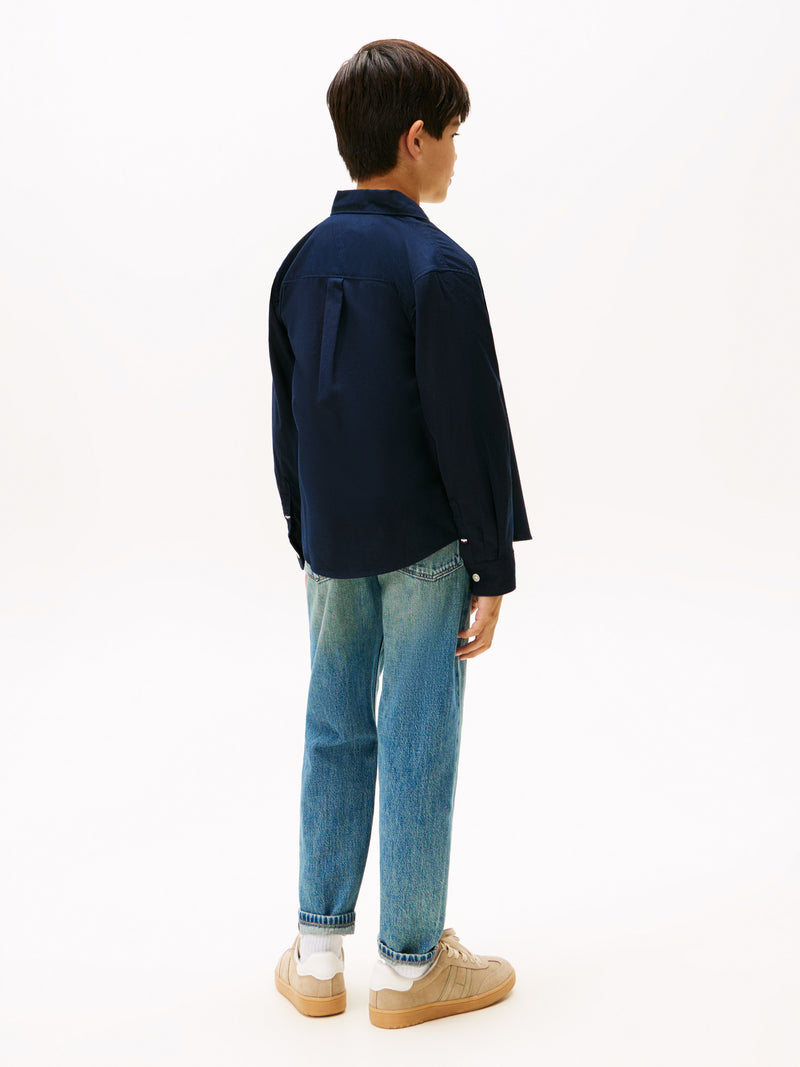 Tommy Hilfiger Flag Oxford Skjorte - Dark Night Navy