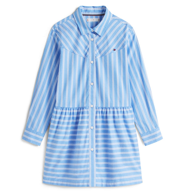 Tommy Hilfiger Striped Kjole - Light Powdery Blue Stripes