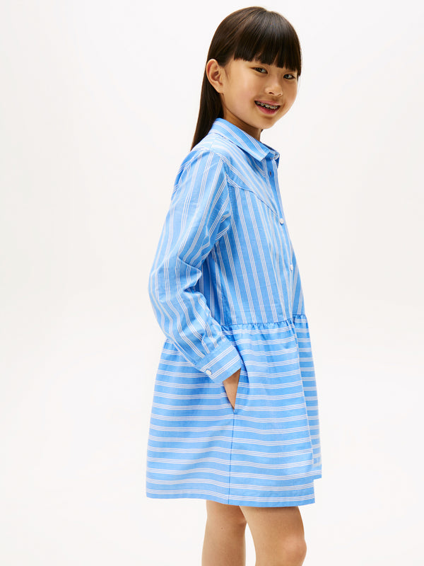 Tommy Hilfiger Striped Kjole - Light Powdery Blue Stripes