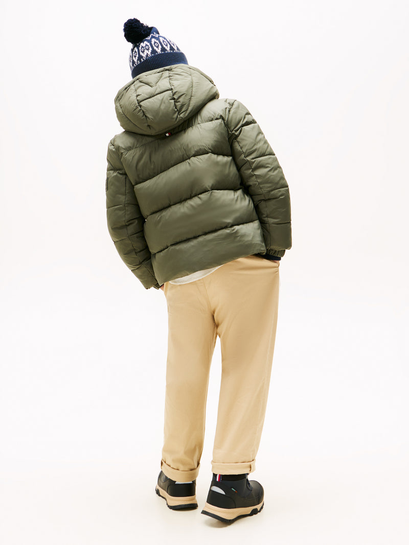 Tommy Hilfiger Embossed Vinterjakke - Pewter Green