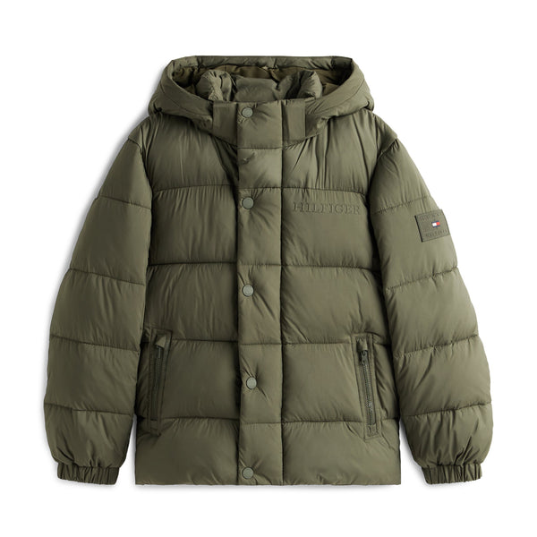Tommy Hilfiger Embossed Vinterjakke - Pewter Green