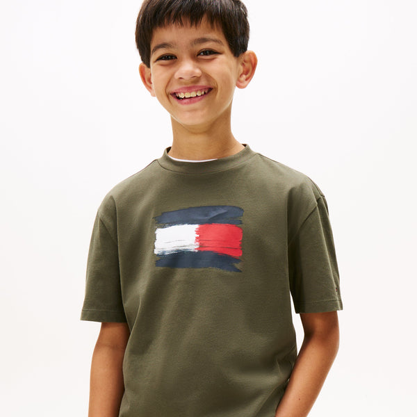 Tommy Hilfiger Flag T-Shirt - Pewter Green