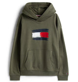Tommy Hilfiger Flag Hoodie - Pewter Green