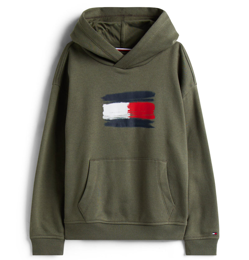 Tommy Hilfiger Flag Hoodie - Pewter Green